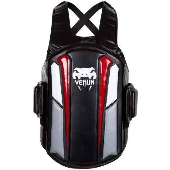 Venum Elite Body Protector Black White Red 2 Venum Elite Body Protector in black and white colors