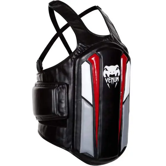 Venum Elite Body Protector in black and red accents