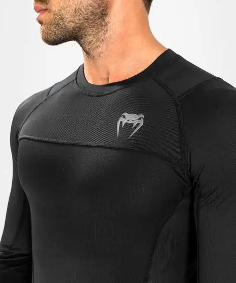 Venum G-Fit Air Long Sleeve Rash Guard in a black background
