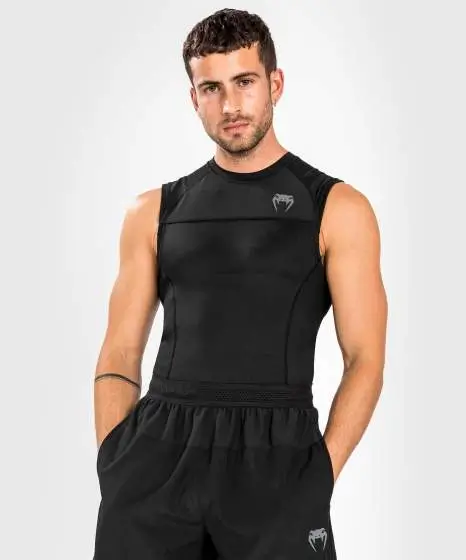 Venum G-Fit Air Sleeveless Rashguard - High Quality Fitness Apparel Close up view of Venum G-Fit Air Sleeveless Rashguard