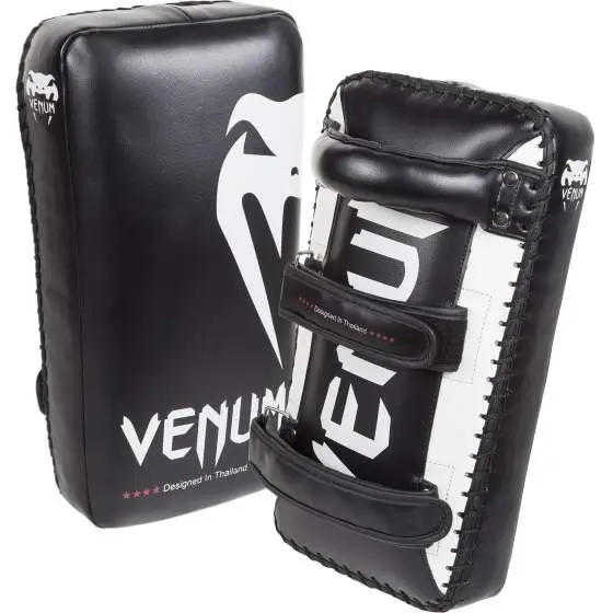 Venum Giant Kick Pads in black and white design