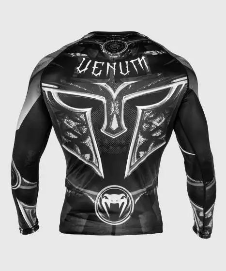 Venum Gladiator 3 0 Long Sleeve Rash Guard Black White 3 Man wearing Venum Gladiator 3.0 Long Sleeve Rash Guard