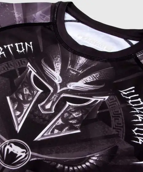 Venum Gladiator 3 0 Long Sleeve Rash Guard Black White 6 Venum Gladiator 3.0 Long Sleeve Rash Guard on plain background