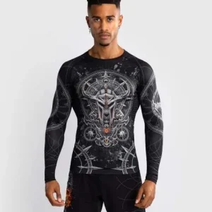 Man wearing Venum Gladiator 5.0 Men's Long Sleeve Rashguard