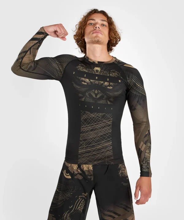 Venum Gorilla Jungle Long Sleeve Rash Guard in action during a training scene.