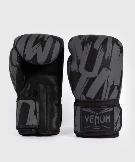 Venum Graffiti Boxing Gloves Black Charcoal 1 Venum Graffiti Boxing Gloves on a white background