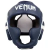 Venum Elite Headgear secured on model's head in training environment