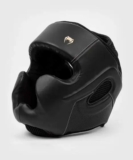Venum Impact Evo Headgear Head Guard Black 2 Man wearing Venum Impact Evo Headgear Head Guard during a sparring session