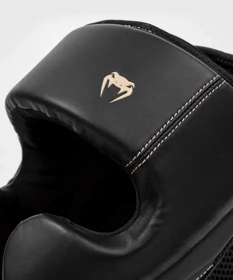 Venum Impact Evo Headgear Head Guard Black 4 Venum Impact Evo Headgear Head Guard on white background