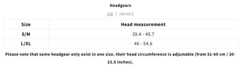 Size chart