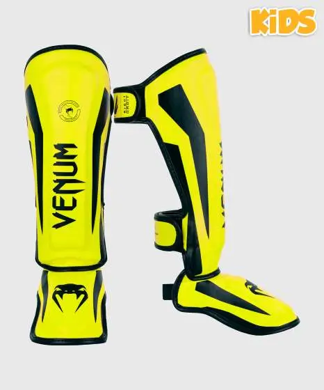 Protective Venum Kids Elite Shin Guards Venum Kids Elite Shin Guards on white background