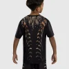 Venum Kids Tiger Dry Tech T Shirt Black Orange 3 Child wearing Venum Kids Tiger Dry Tech T-Shirt