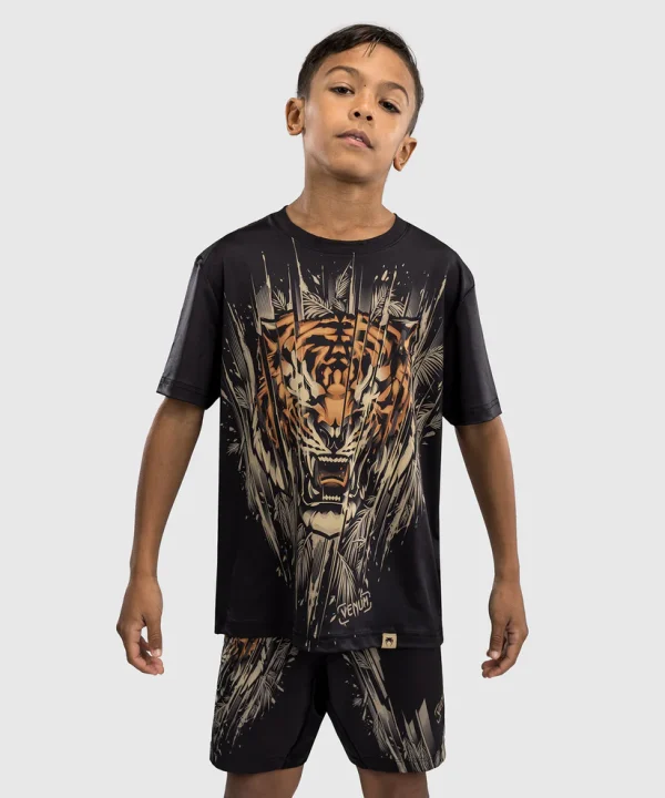Venum Kids Tiger Dry Tech T Shirt Black Orange 4 Venum Kids Tiger Dry Tech T-Shirt in vibrant color
