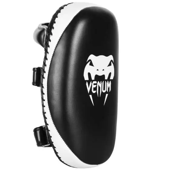 Venum Light Kick Pads Black White 1 Venum Light Kick Pads in black and white