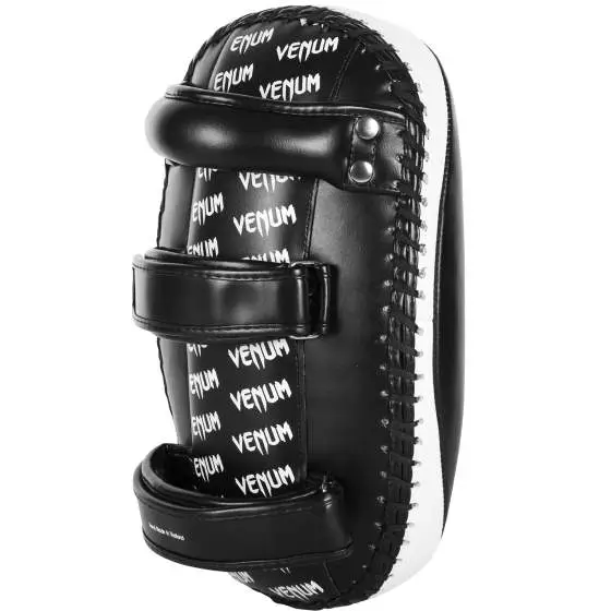 Venum Light Kick Pads Black White 3 Venum Light Kick Pads in black and white color