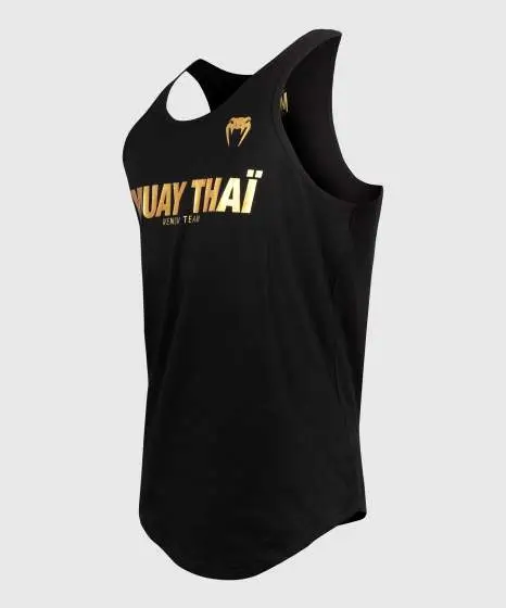 Venum Muay Thai Vt Tank Top Black Gold 1 Venum Muay Thai VT Tank Top in black and gold design