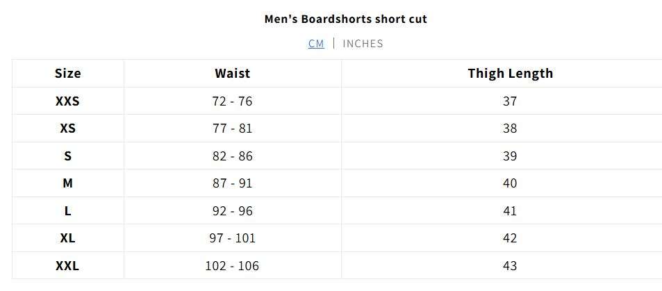 Size chart