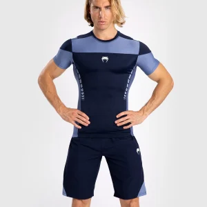 Man wearing Venum Tempest Men's Short Sleeve Rashguard