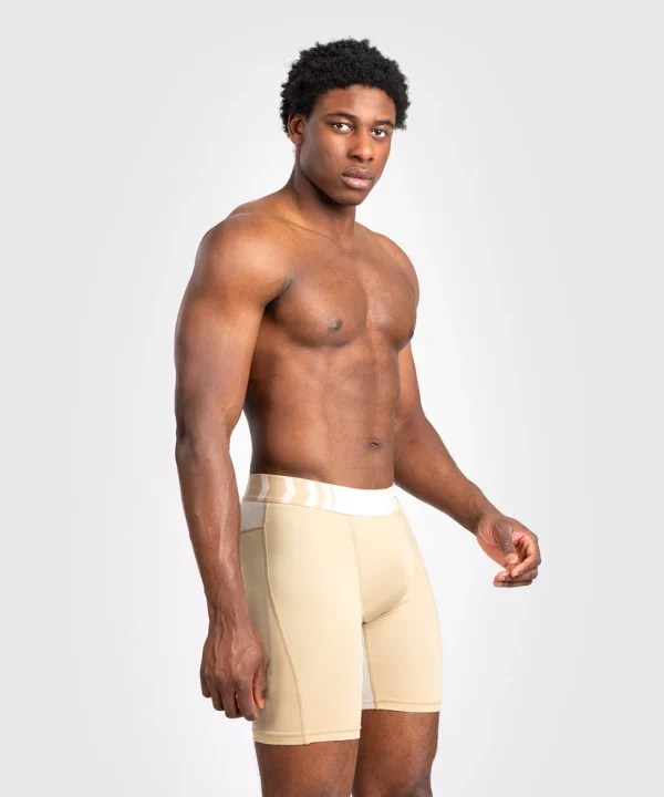 Venum Tempest Mens Vale Tudo Shorts Beige Sand 3 Venum Tempest Men's Vale Tudo Shorts in action