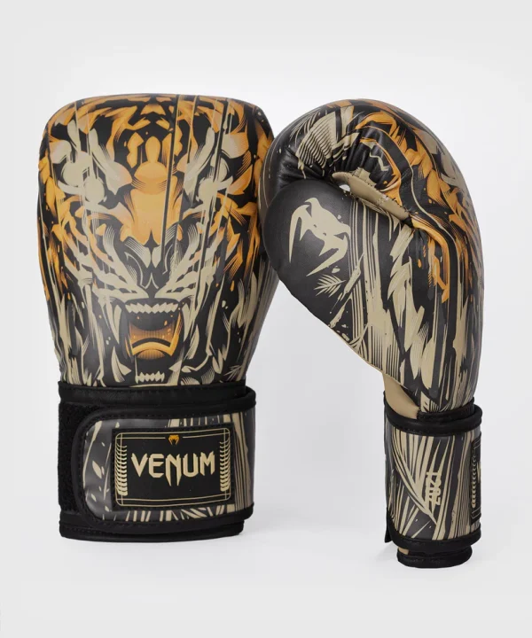 Venum Tiger Boxing Gloves Black Orange 1 A pair of Venum Tiger Boxing Gloves