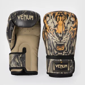 Venum Tiger Boxing Gloves in fighting stance