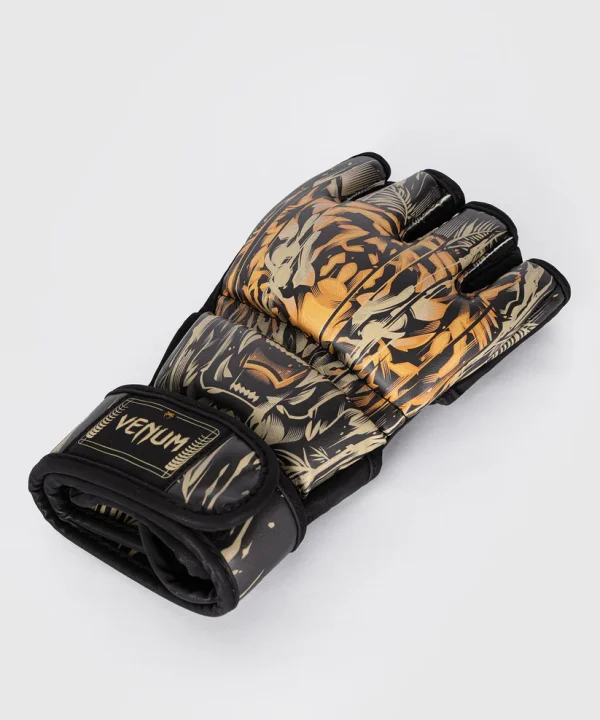 Venum Tiger Mma Gloves Black Orange 2 Close-up of Venum Tiger MMA gloves