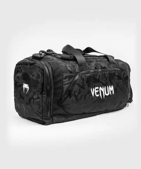 Venum Trainer Lite Sports Duffel Bag Black Camo 1 Venum Trainer Lite Sports Duffel Bag in a studio setup