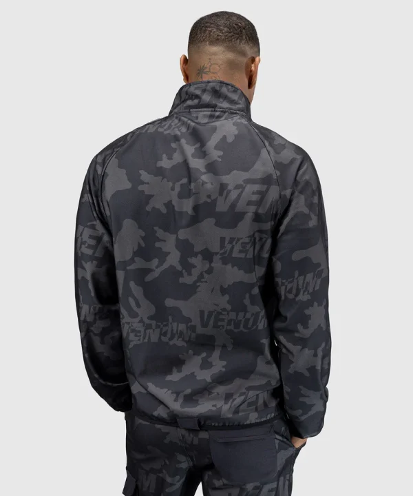 Venum Trooper Mens Half Zip Jacket Black Charcoal 2 Man wearing a Venum Trooper Men's Half-Zip Jacket