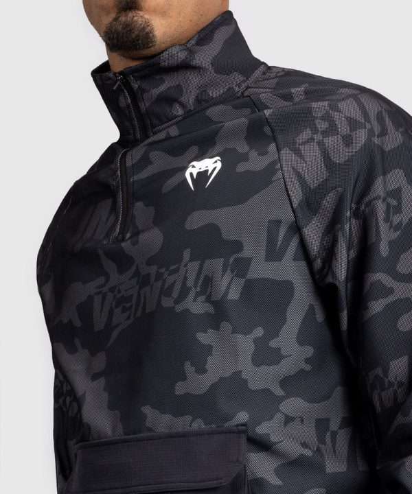 Venum Trooper Mens Half Zip Jacket Black Charcoal 3 Man wearing Venum Trooper Half-Zip Jacket