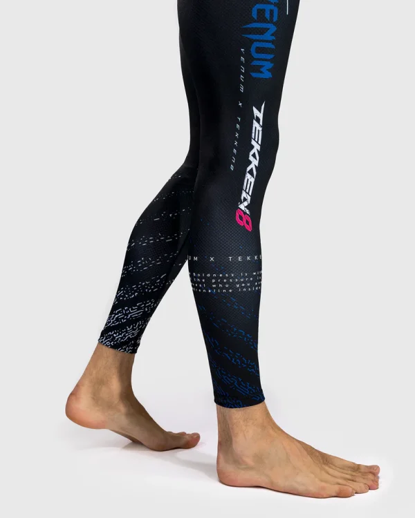 Venum X Tekken 8 Jin Kazama Spats Compression Tights Blue Black White 6 Venum x Tekken 8 Jin Kazama Spats Compression Tights on white background