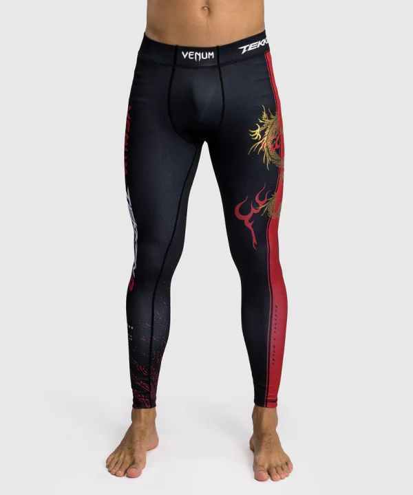 Man wearing Venum x Tekken 8 Marshall Law Spats Compression Tights