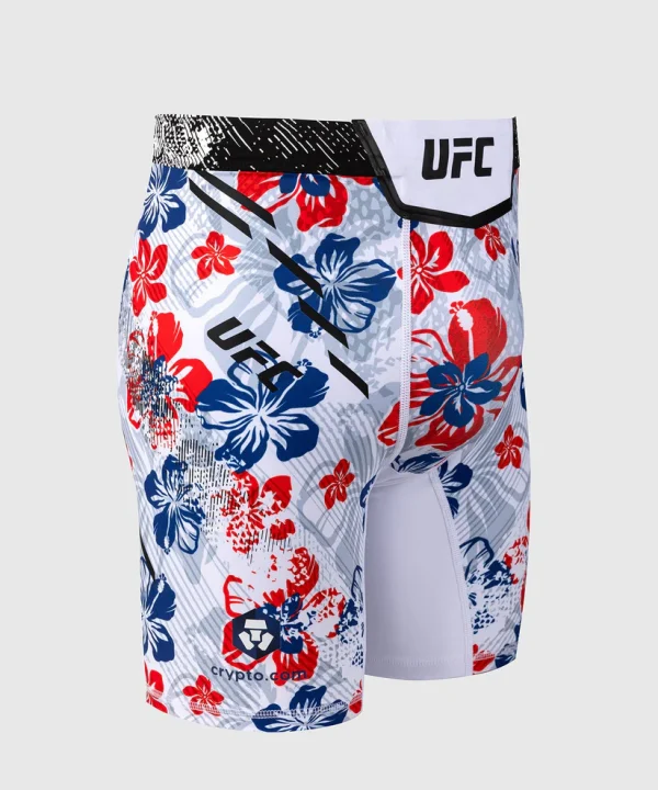 Venum X Ufc Unrivaled Max Holloway Mens Vale Tudo Shorts White 1 Man wearing Venum x UFC Unrivaled Max Holloway Men's Vale Tudo Shorts