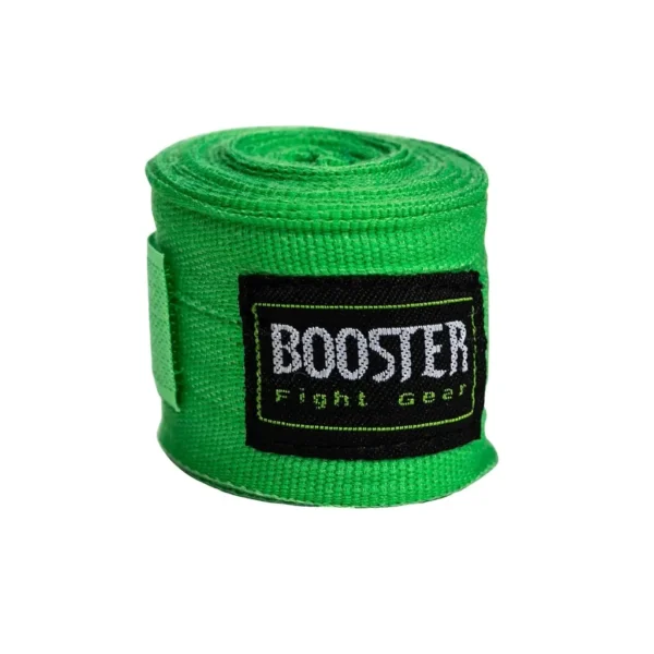 Athlete preparing for training with 'Booster BPC Handwraps' for protective hand support.