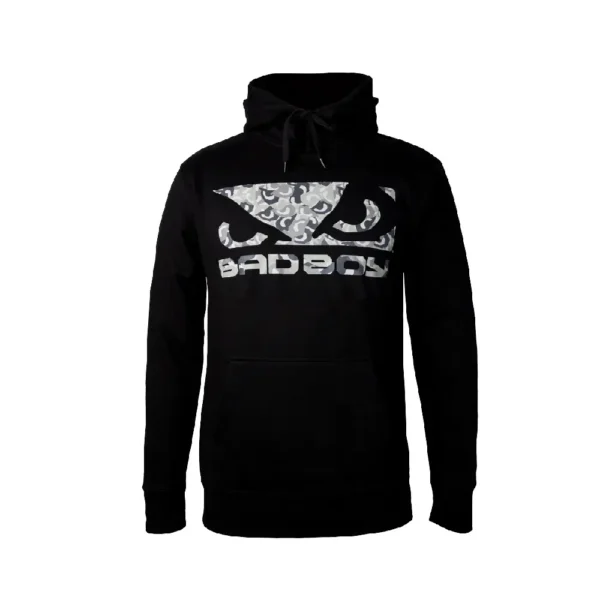 Bad Boy Print Classic Logo Hoodie in black