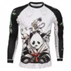Tatami Fightwear Gentle Panda Rash Guard Man wearing Tatami Fightwear Gentle Panda Rash Guard for martial arts training