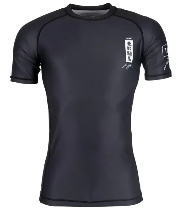 Athlete wearing Tatami Fightwear Kanagawa Rashguard for martial arts protection