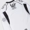 Black and blue Manto Miko Longsleeve Rash Guard on a white background.