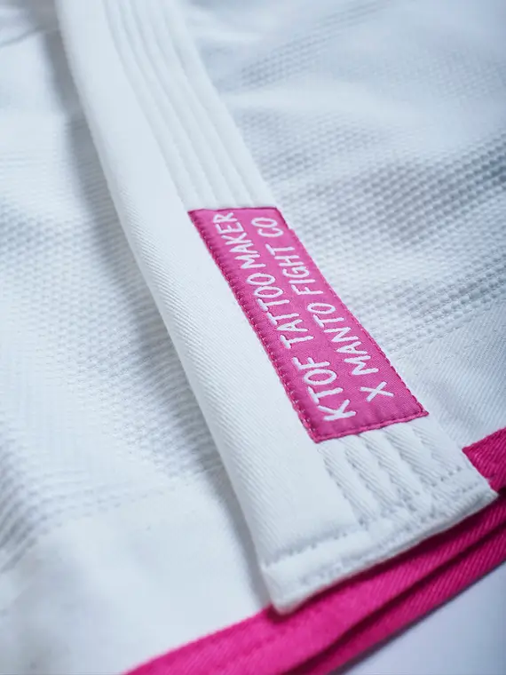Manto x KTOF Balaclava BJJ Jiu Jitsu Gi on a plain background