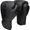 RDX F6 Kara Boxing Training Gloves on display RDX F6 Kara Boxing Training Gloves in black and red colors
