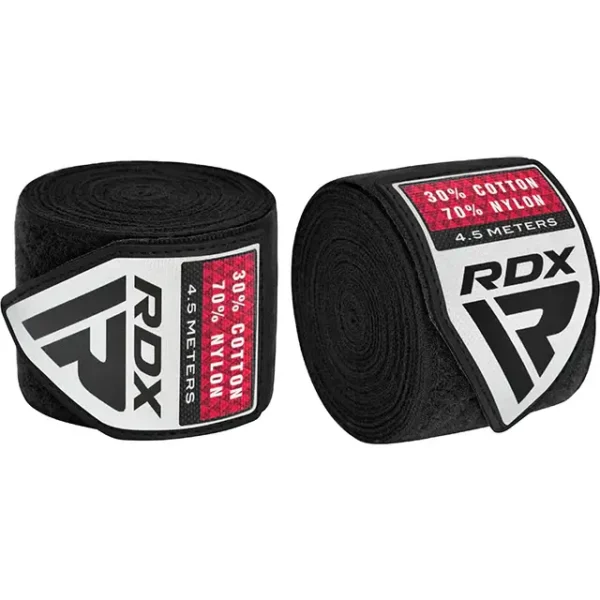RDX WX Professional Boxing Hand Wraps in black color