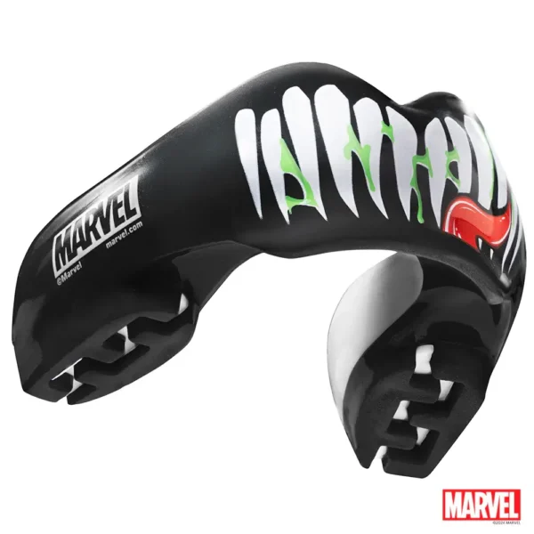A protective mouthpiece, the 'Safejawz x Marvel Ortho Venom Mouthguard'.