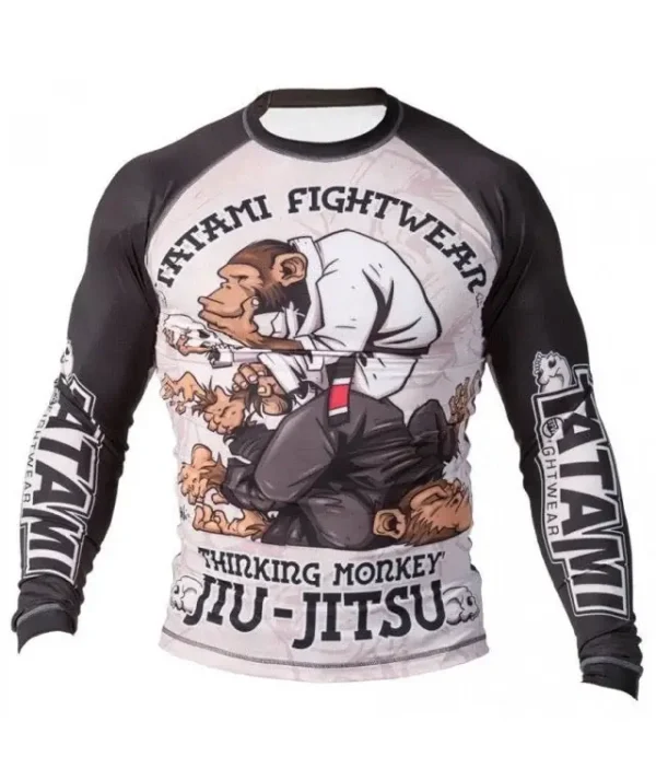 Tatami Fightwear Thinker Monkey Rash Guard, ideal athletic gear for combat sports.