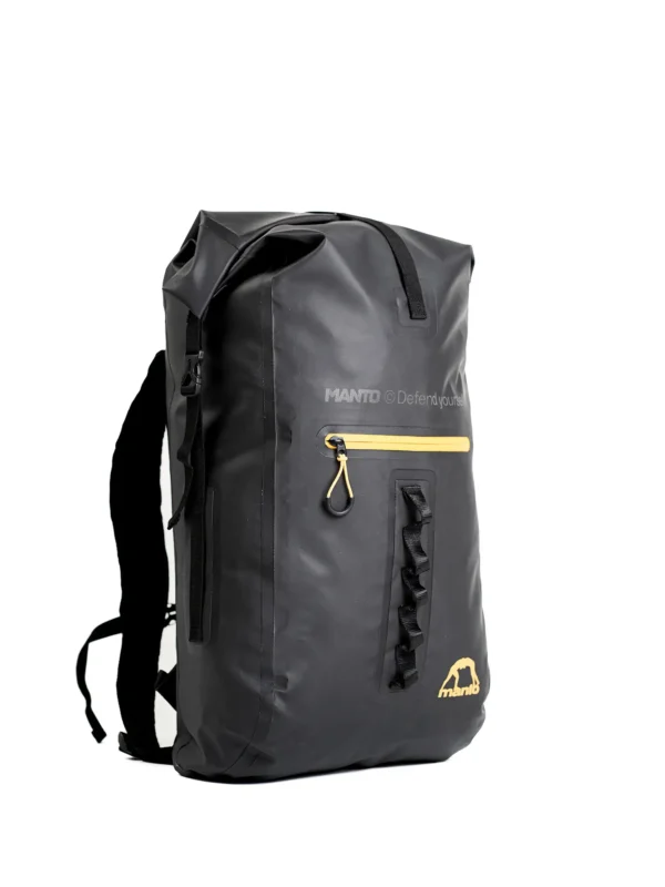 Manto-New-York-Roll-Top-Backpack Black Manto New York Roll Top Backpack on a white background