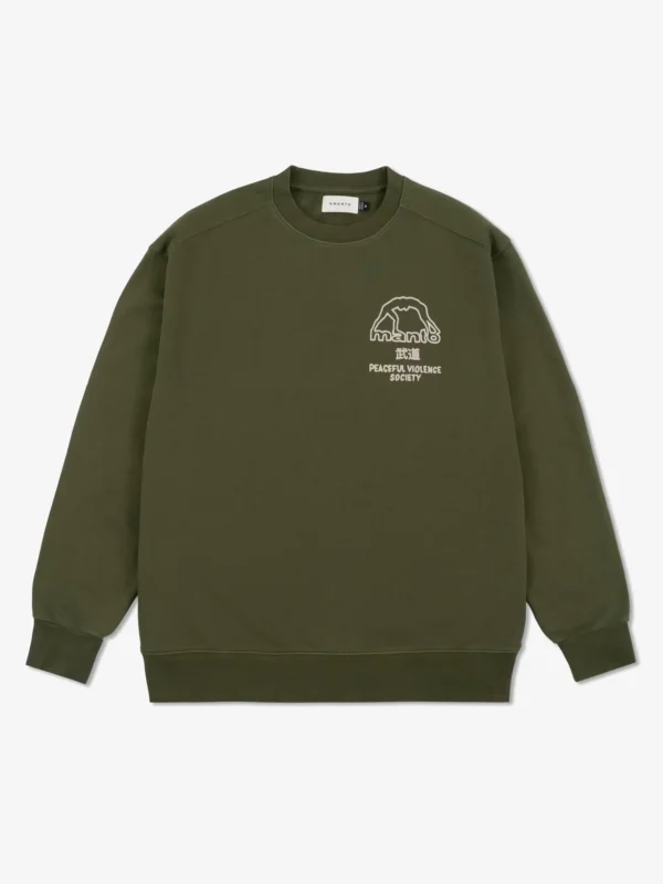 Manto Society Crewneck Sweatshirt in a casual setting