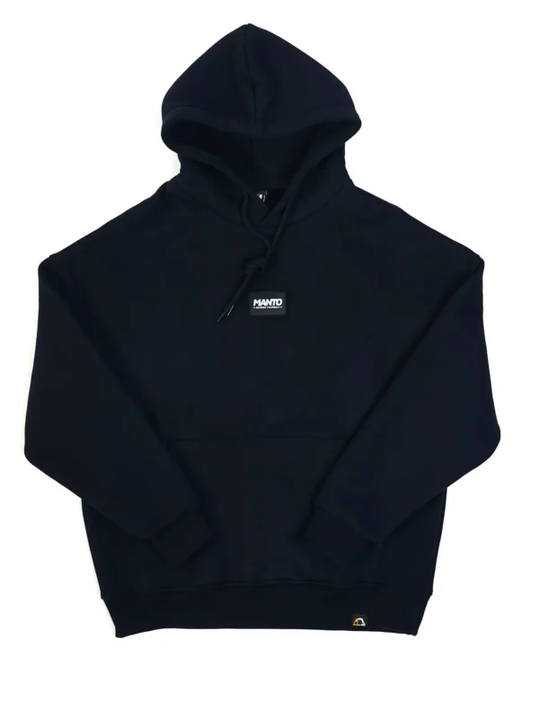 Grey oversize hoodie with Manto label design