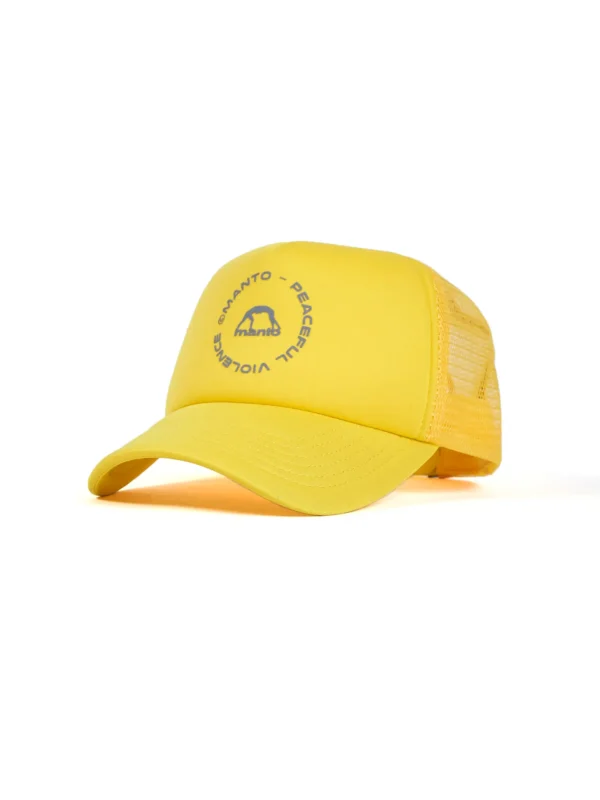 Manto Mission Trucker Style Cap on white background