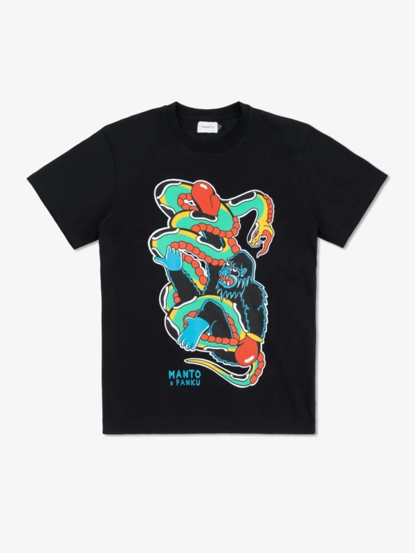Manto x Panku Struggle T-Shirt on plain background