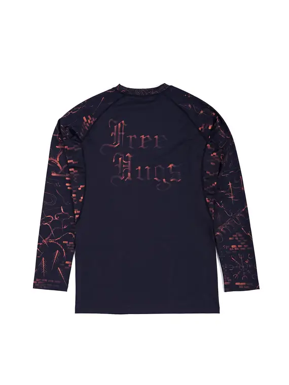 Manto Free Hugs Long Sleeve Rash Guard Product Image Man wearing Manto Free Hugs Long Sleeve Rash Guard