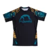 Manto Big Buddha Rash Guard in a blue color with Buddha's image visible
