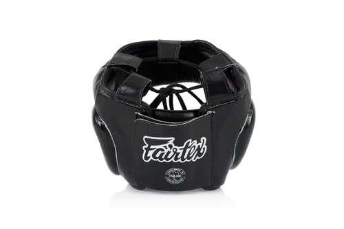Fairtex HG3 Head Guard in striking black color